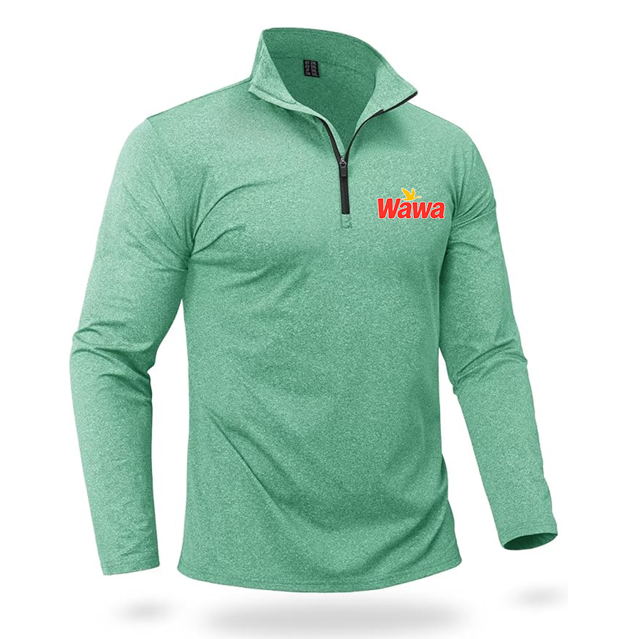 Men's Wawa Gas Station Boladeci Men_s Quarter Zip Pullover Premium Fleece Lined Heather Long Sleeve Golf Shirts Midweight 1_4 Half Zip Sweatshirts